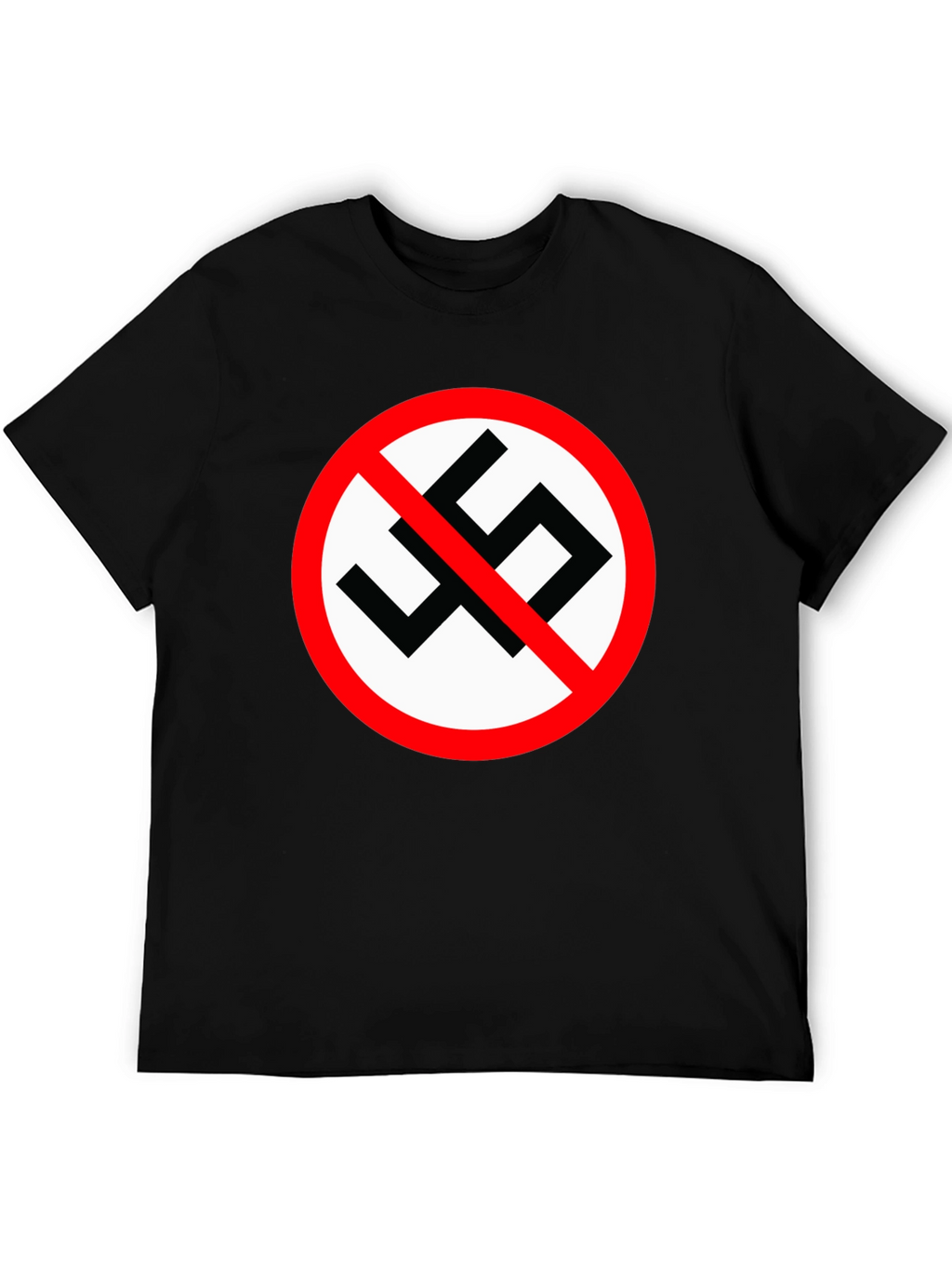Black T-Shirt with Anti-Fascist Symbol