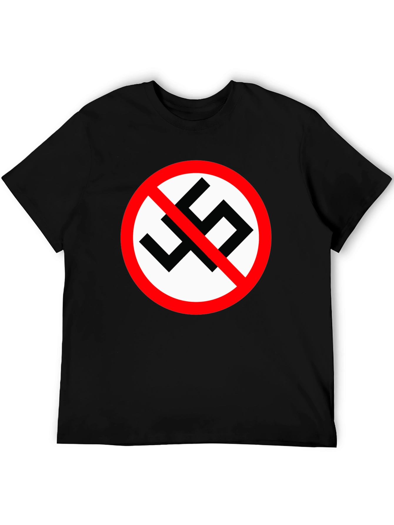 Black T-Shirt with Anti-Fascist Symbol