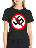 Black T-Shirt with Anti-Fascist Symbol