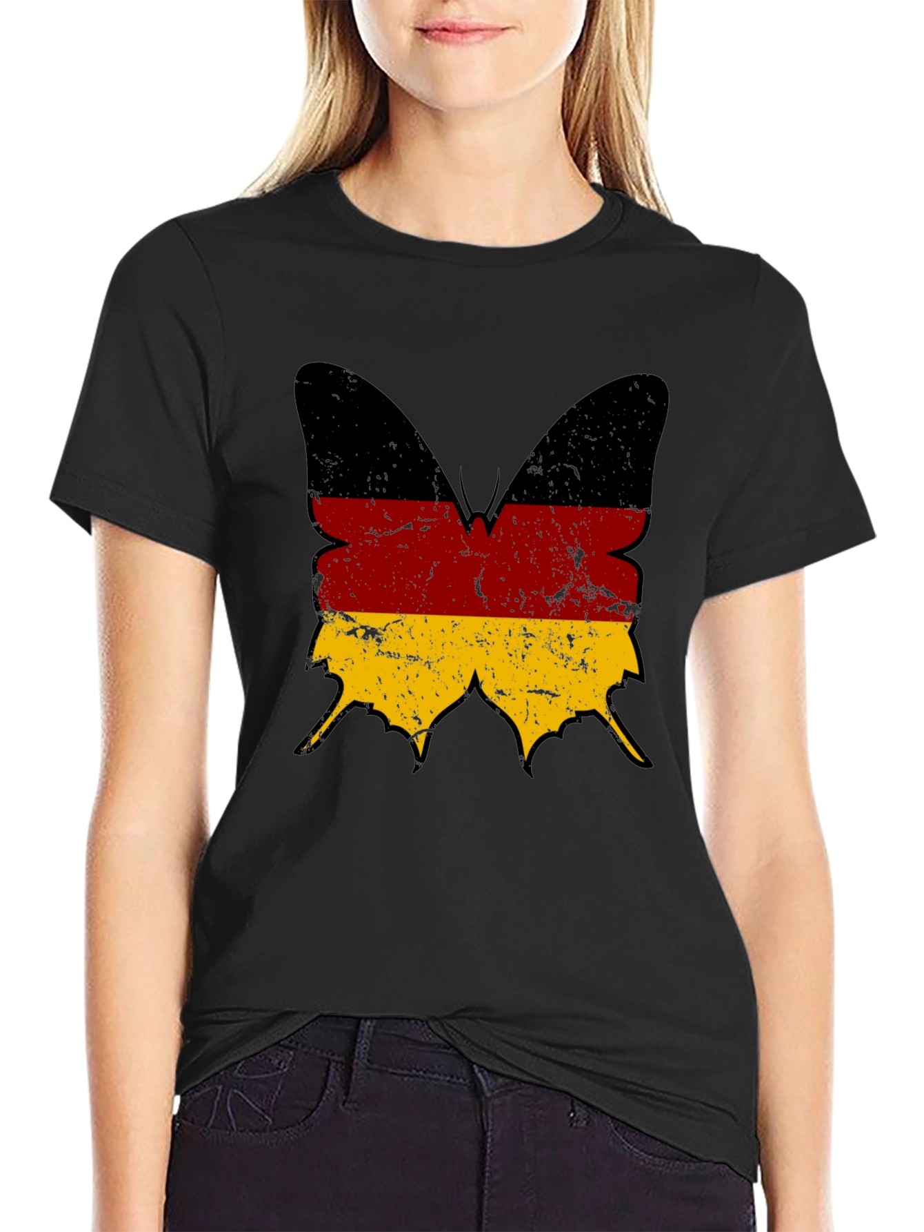 German Flag Butterfly Graphic T-Shirt