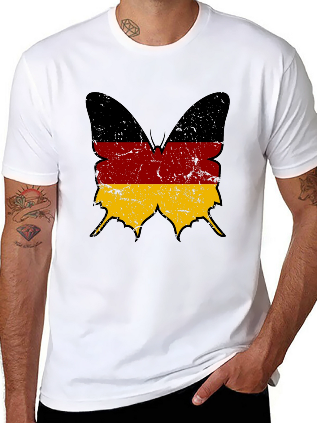 German Flag Butterfly Graphic T-Shirt
