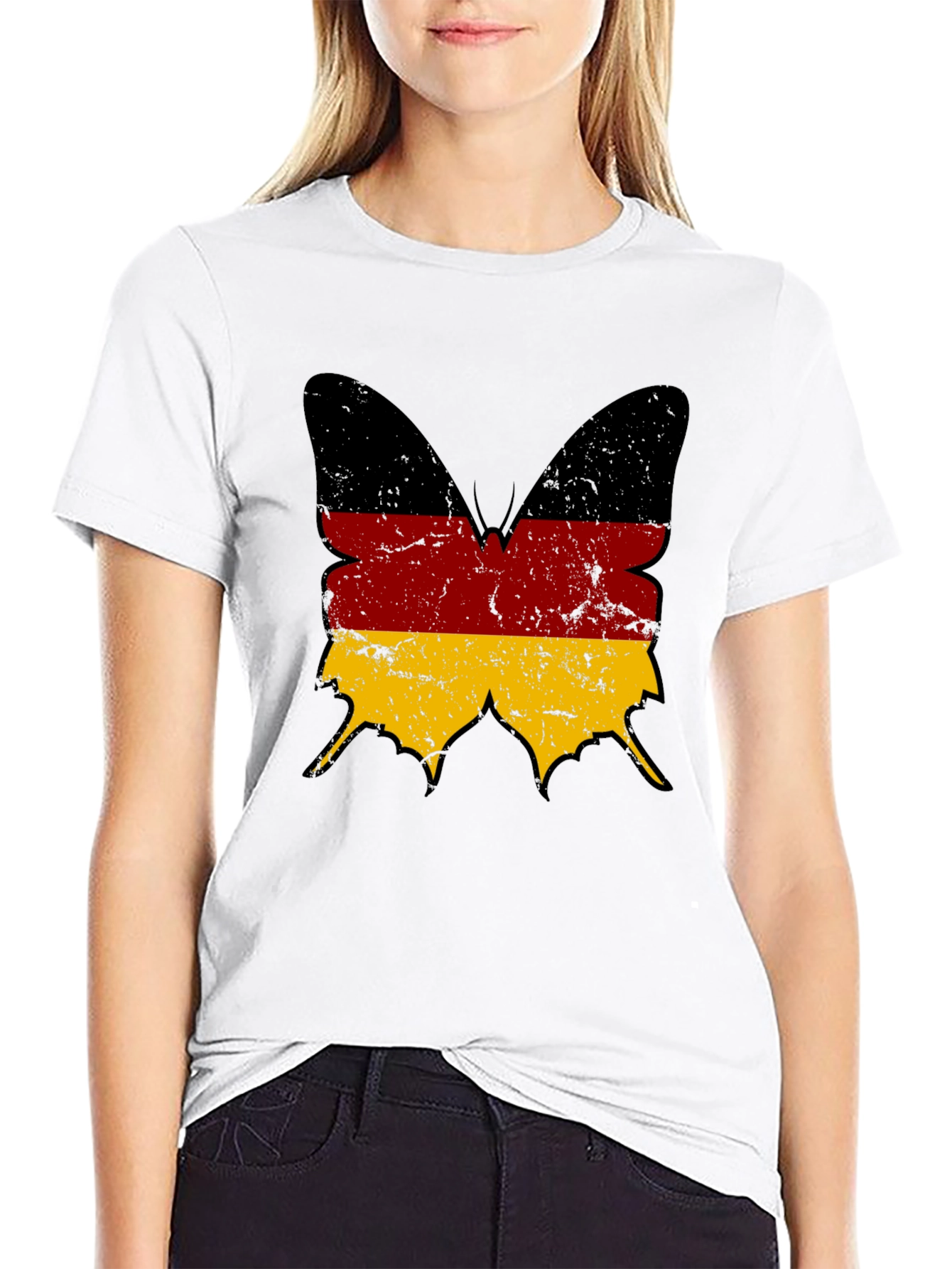 German Flag Butterfly Graphic T-Shirt