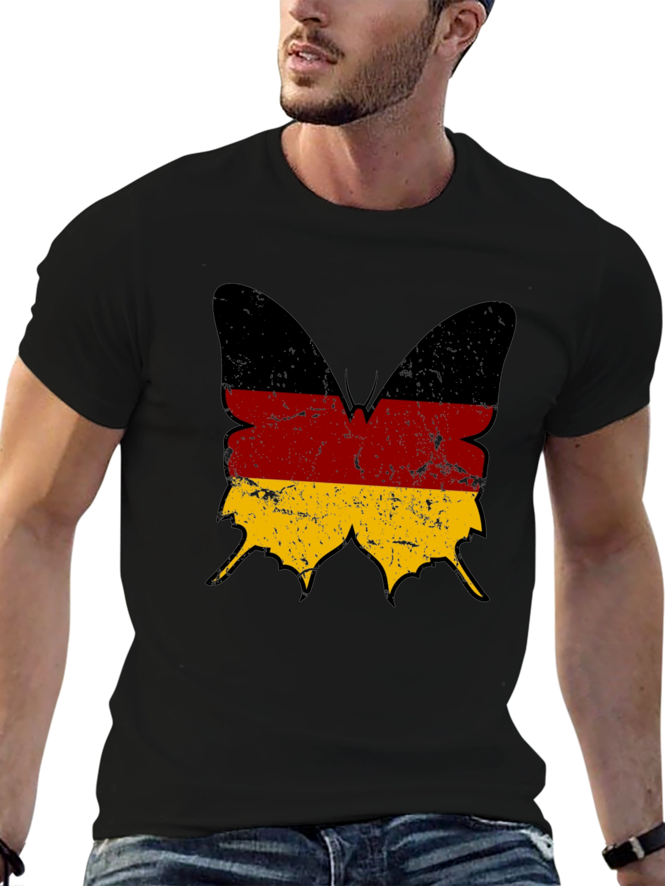 German Flag Butterfly Graphic T-Shirt