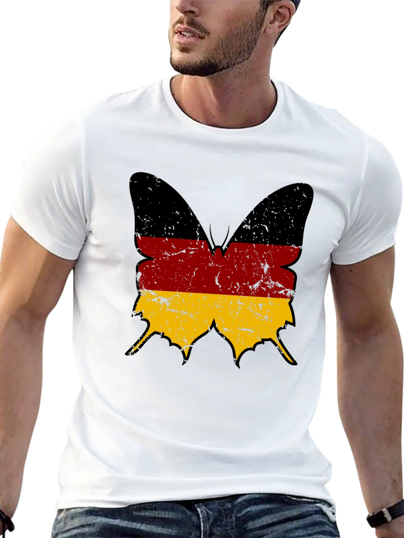 German Flag Butterfly Graphic T-Shirt