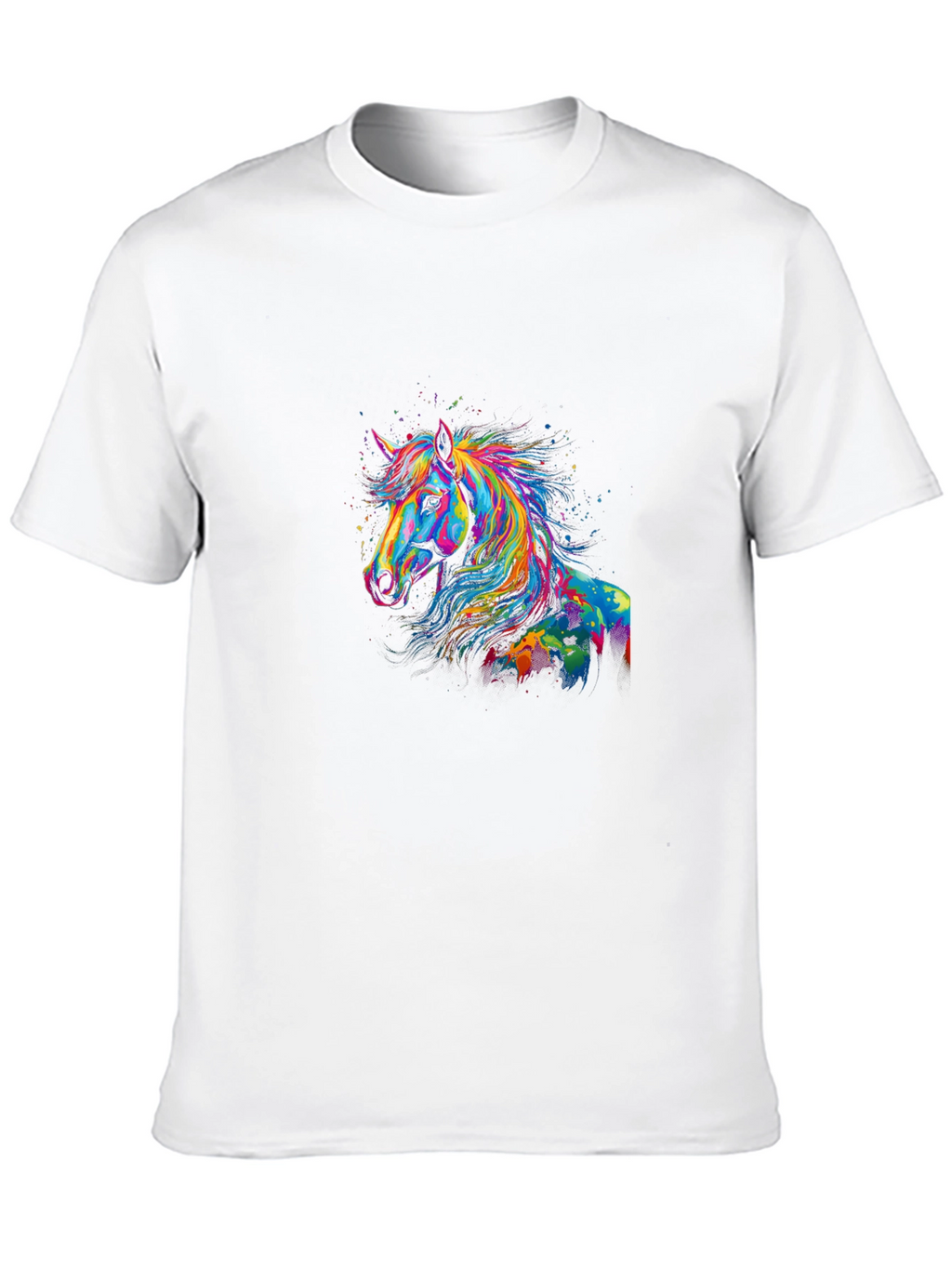 Rainbow Horse Graphic Black T-Shirt