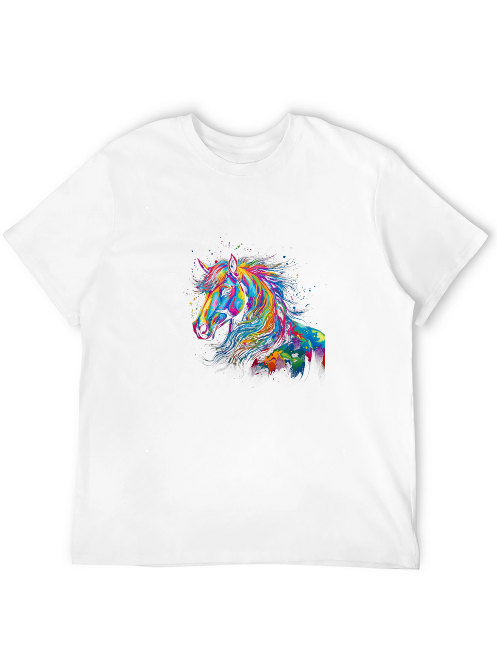 Rainbow Horse Graphic Black T-Shirt