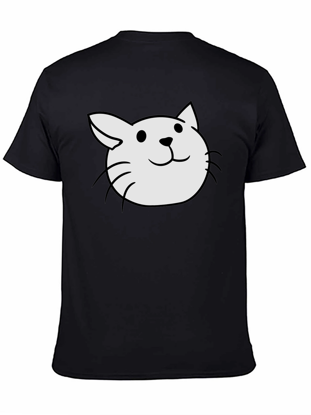 Cute Cat Tee - Black Cotton Blend T-Shirt