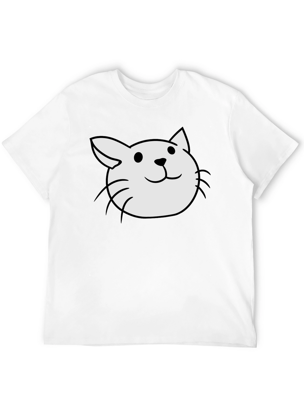 Cute Cat Tee - Black Cotton Blend T-Shirt