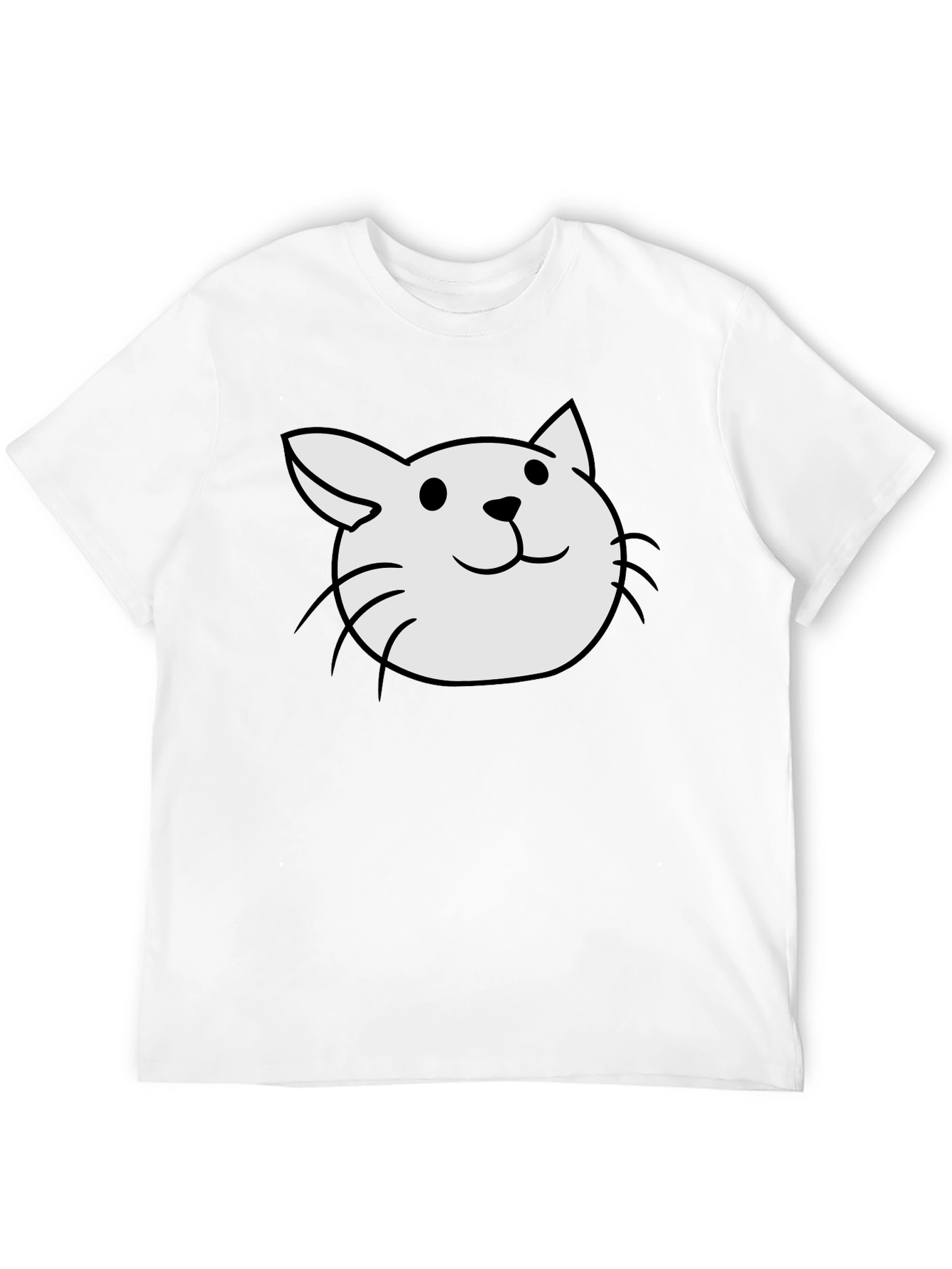 Cute Cat Tee - Black Cotton Blend T-Shirt