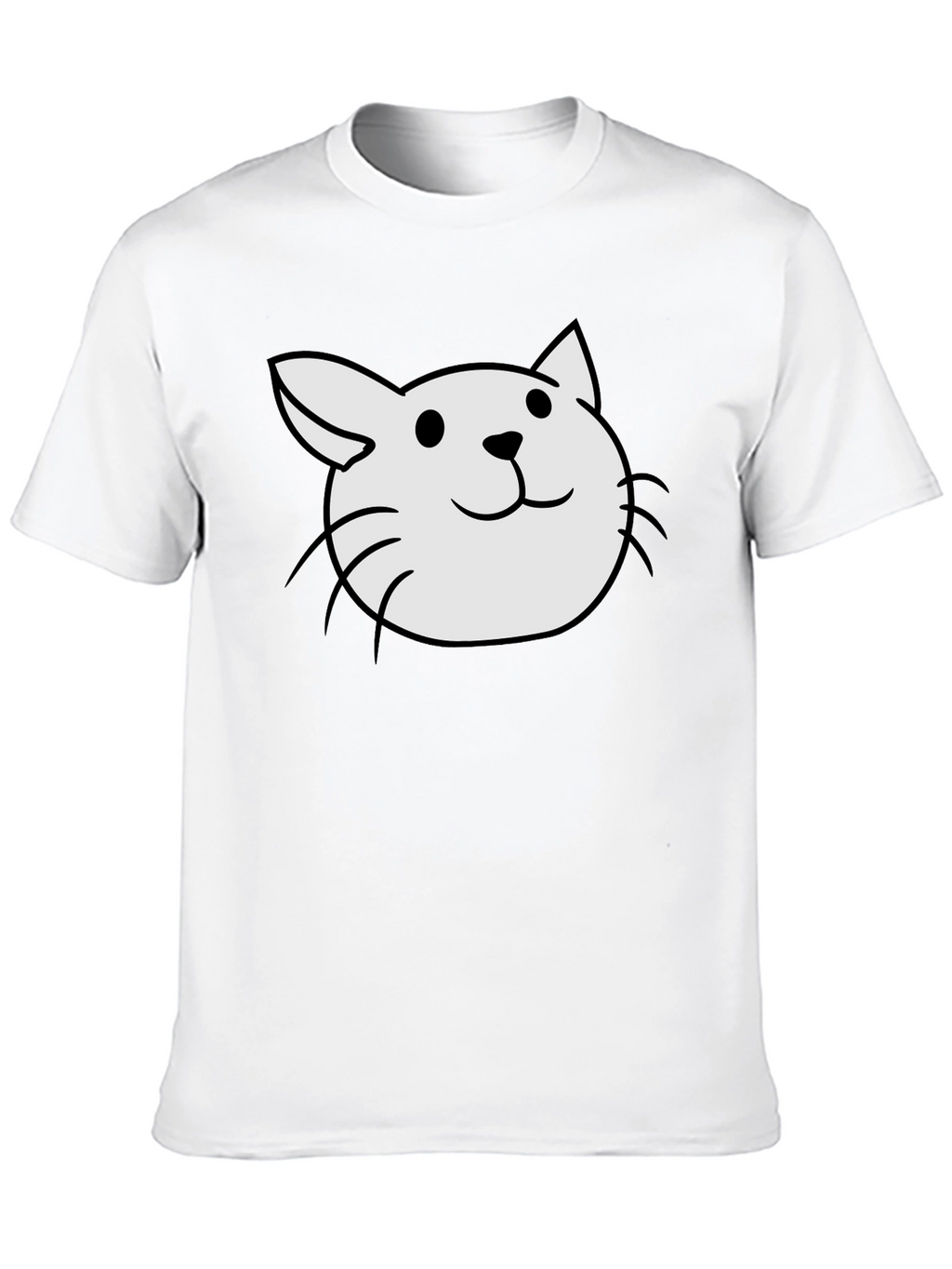 Cute Cat Tee - Black Cotton Blend T-Shirt