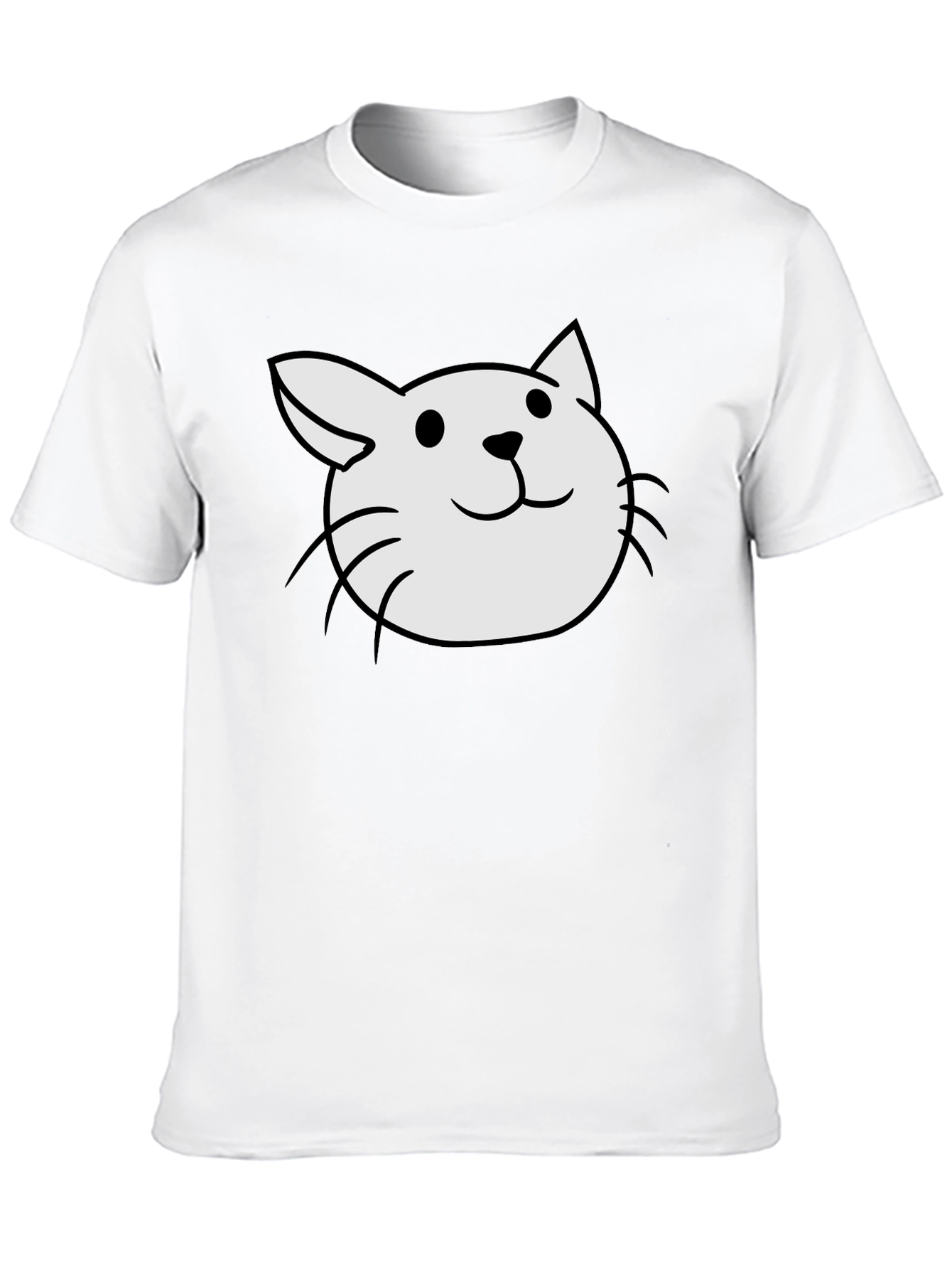 Cute Cat Tee - Black Cotton Blend T-Shirt