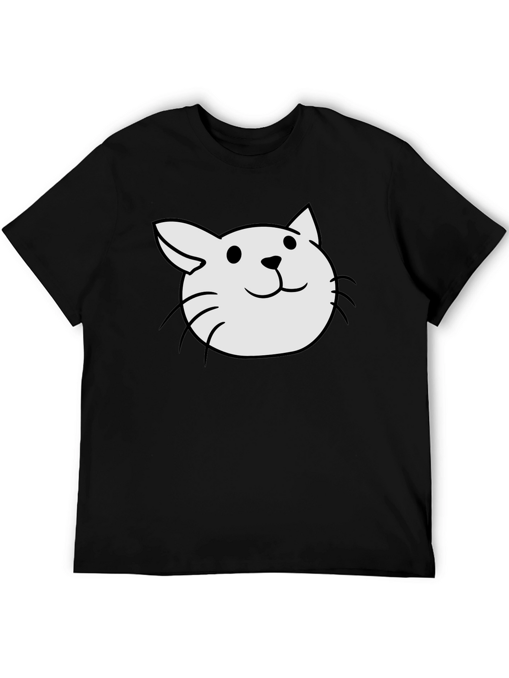 Cute Cat Tee - Black Cotton Blend T-Shirt