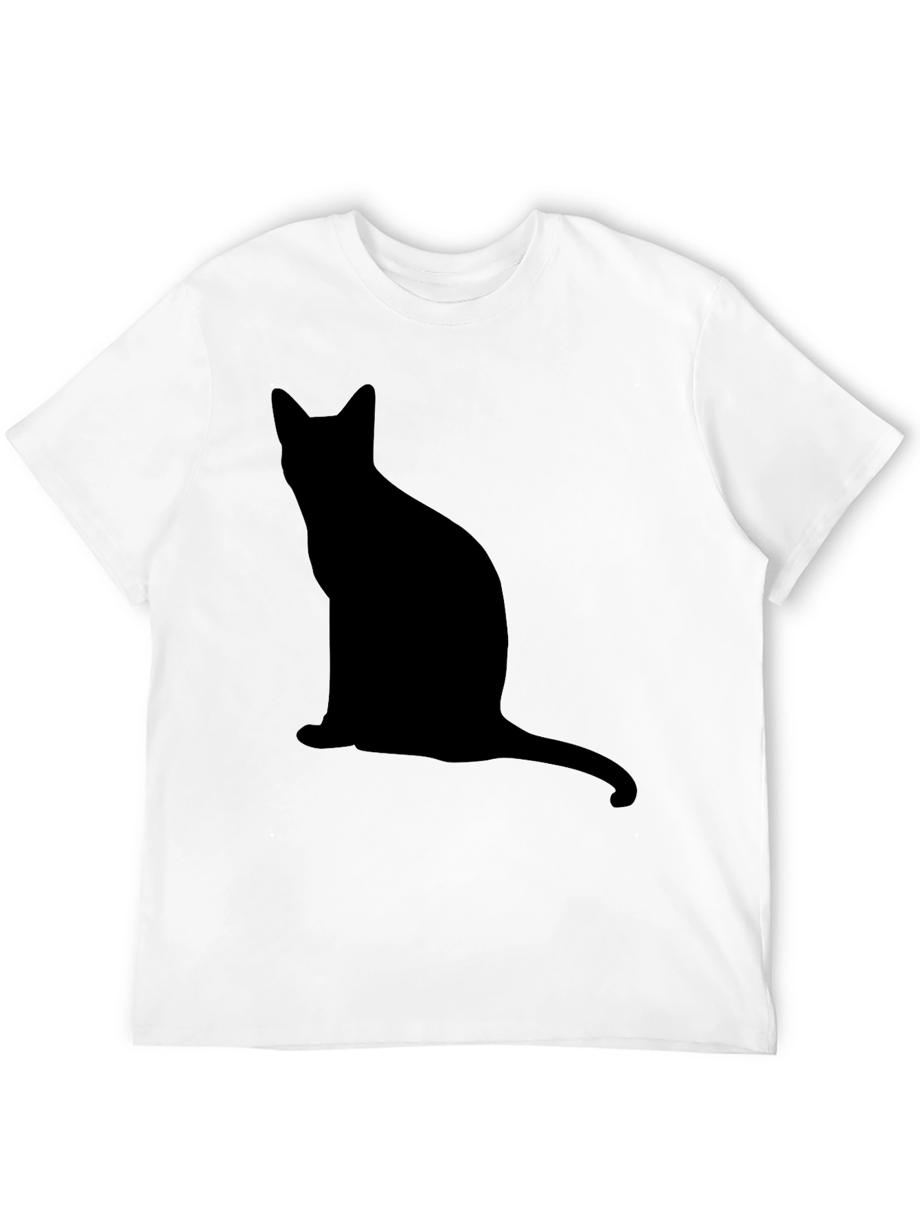 Cool Black Cat Silhouette Graphic T-Shirt