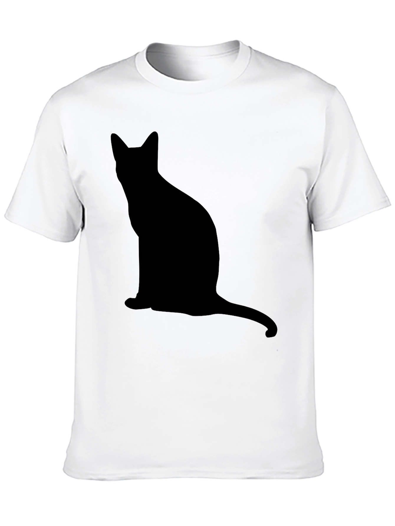Cool Black Cat Silhouette Graphic T-Shirt