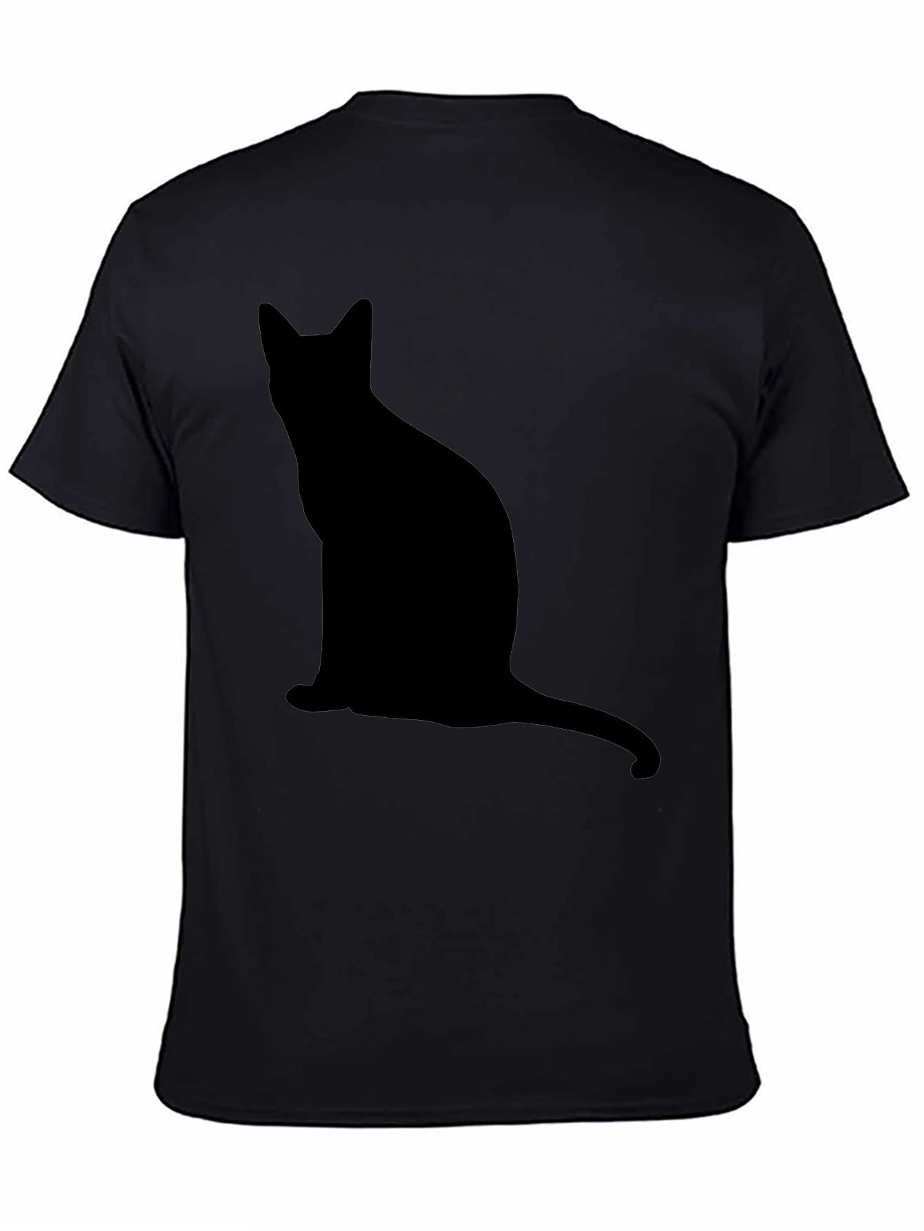 Cool Black Cat Silhouette Graphic T-Shirt