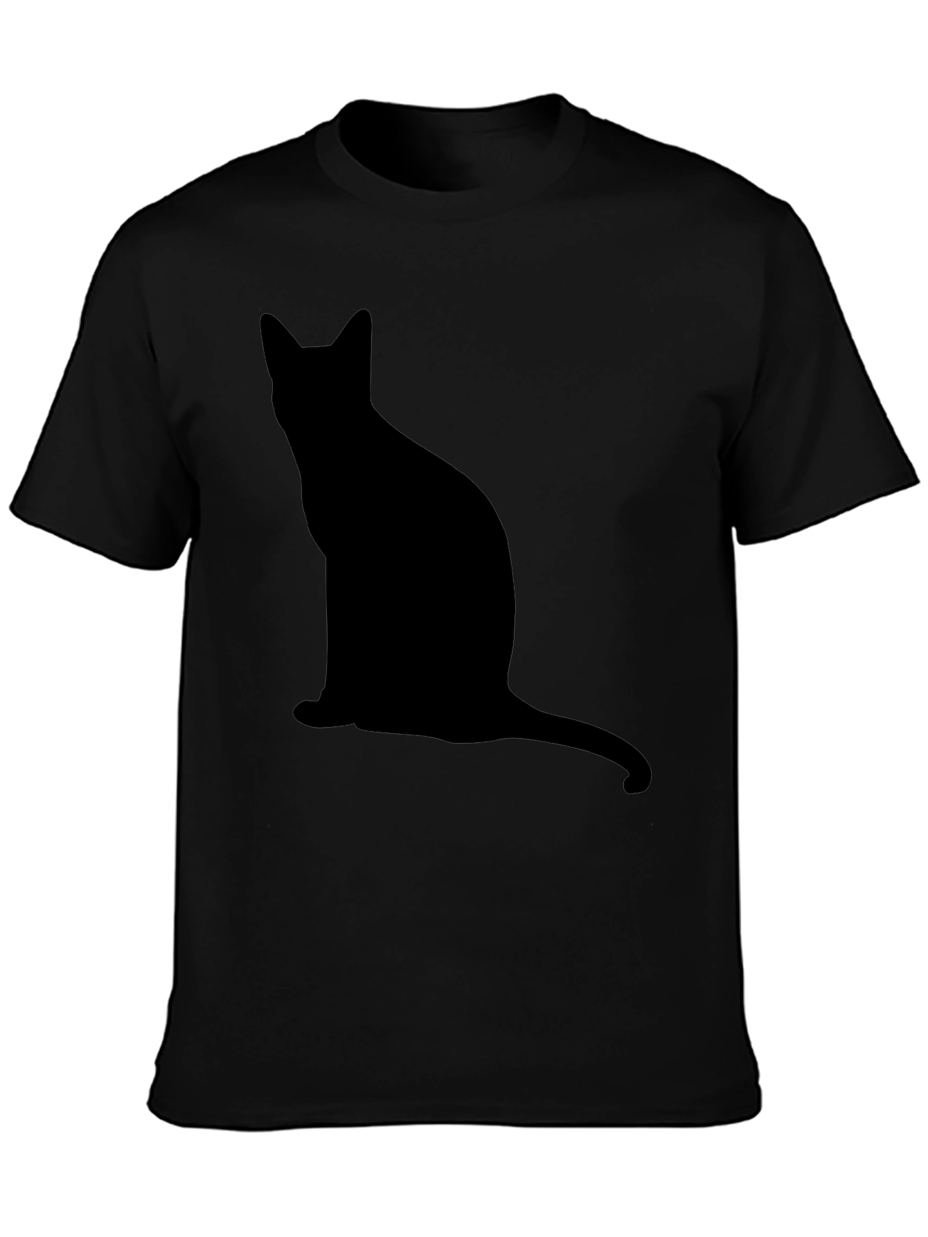 Cool Black Cat Silhouette Graphic T-Shirt