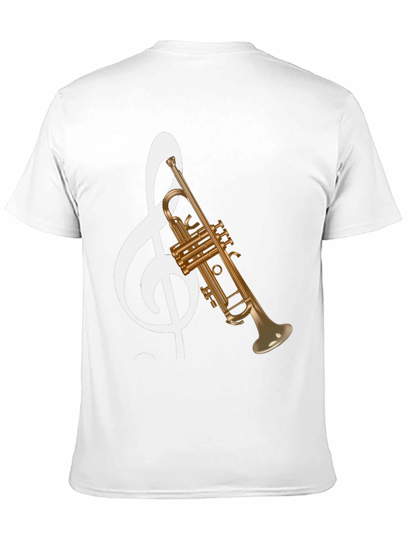 Musical Note Trumpet Graphic Tee - Black