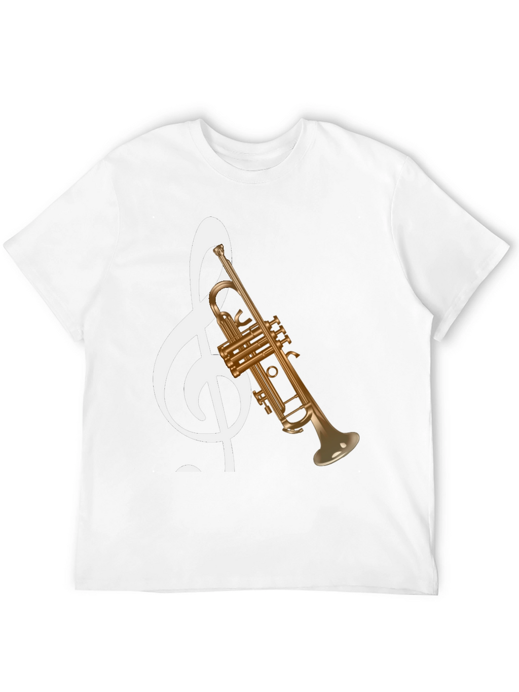 Musical Note Trumpet Graphic Tee - Black