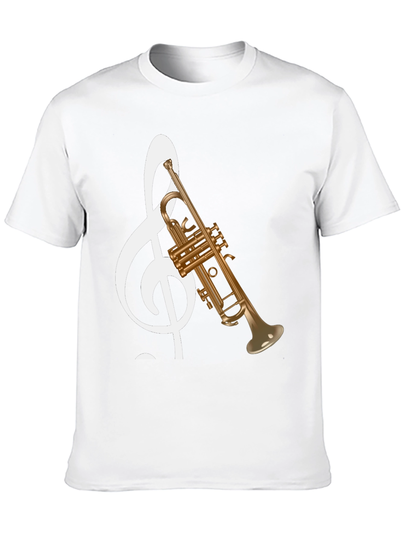 Musical Note Trumpet Graphic Tee - Black