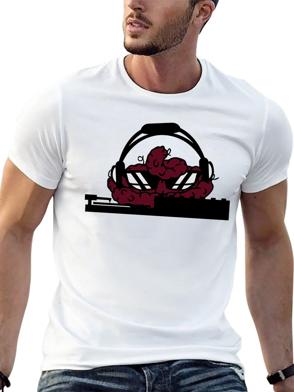 DJ Brain Graphic T-Shirt - Unique Design