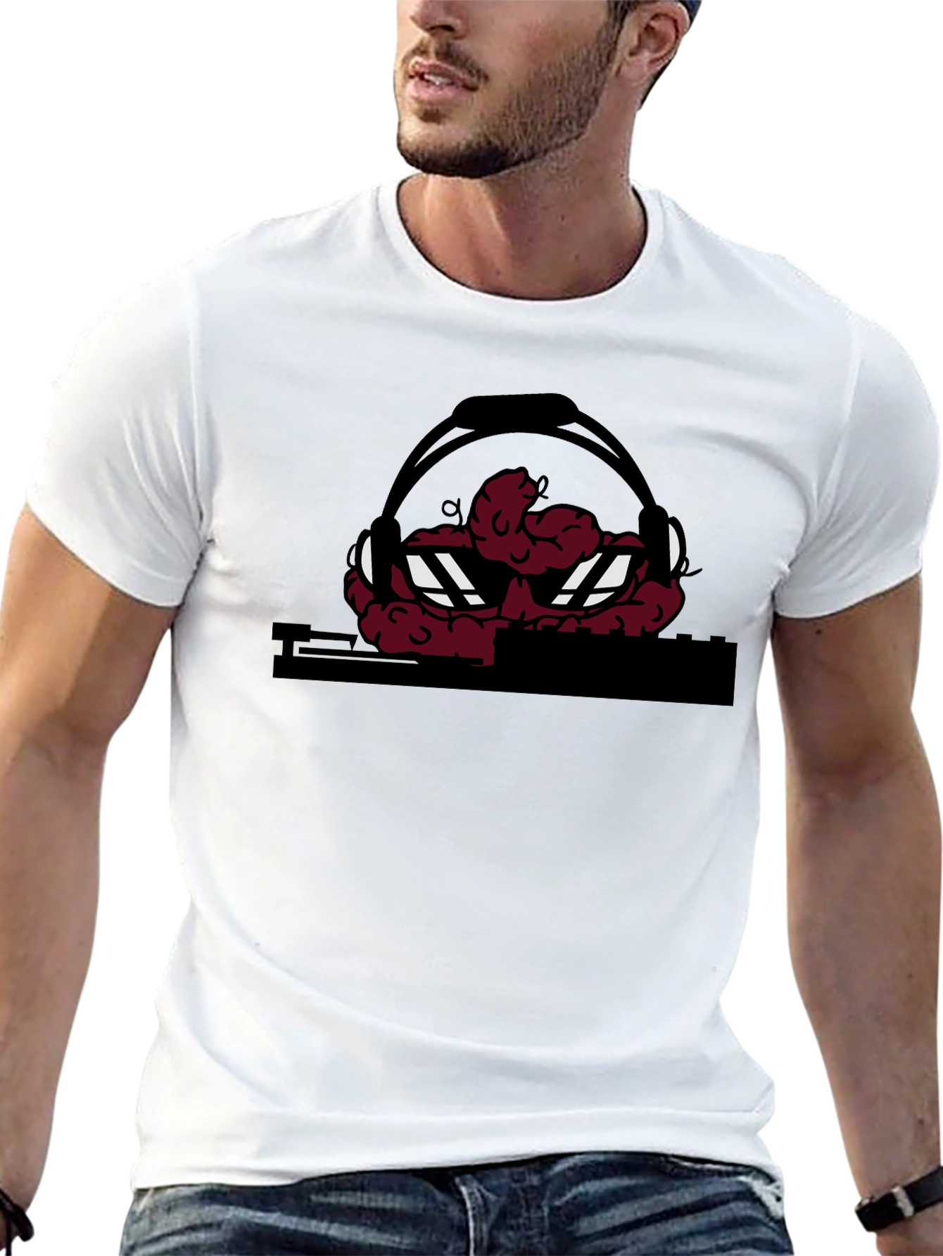 DJ Brain Graphic T-Shirt - Unique Design