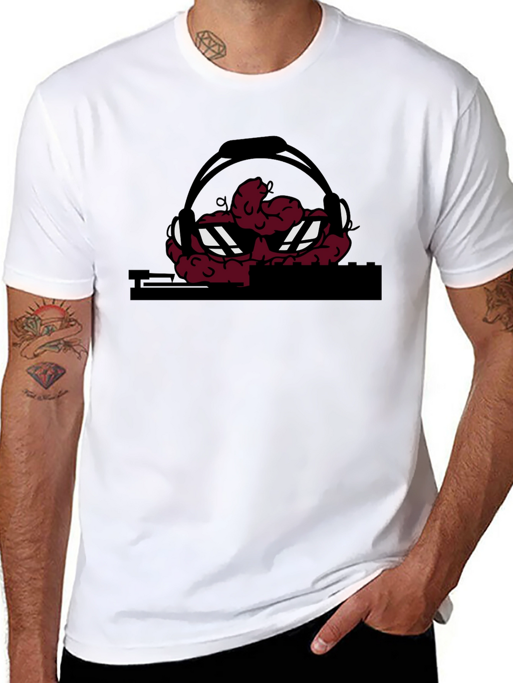 DJ Brain Graphic T-Shirt - Unique Design
