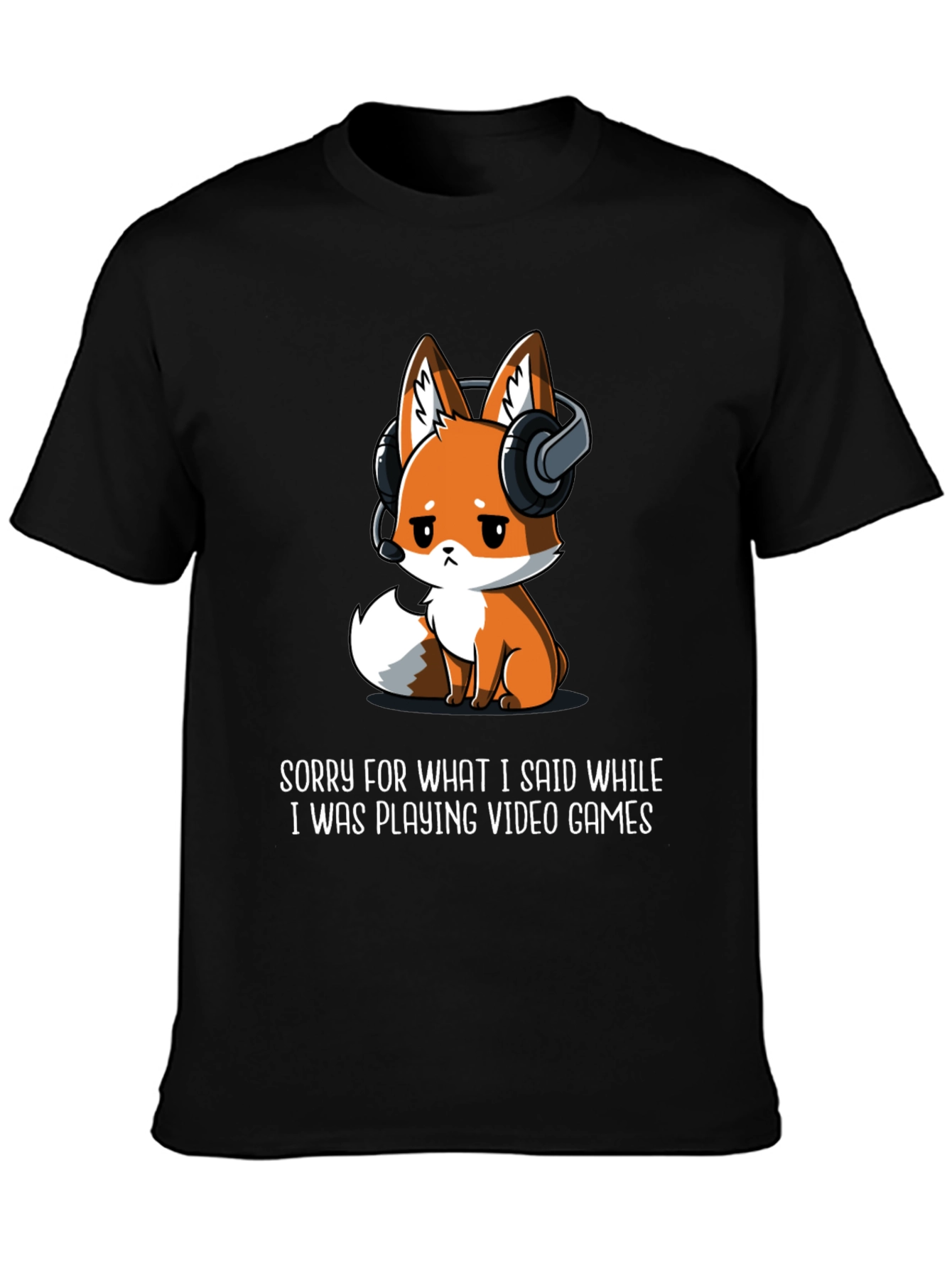 Gamer Fox Graphic Tee - Sorry for What I Said T-Shirt