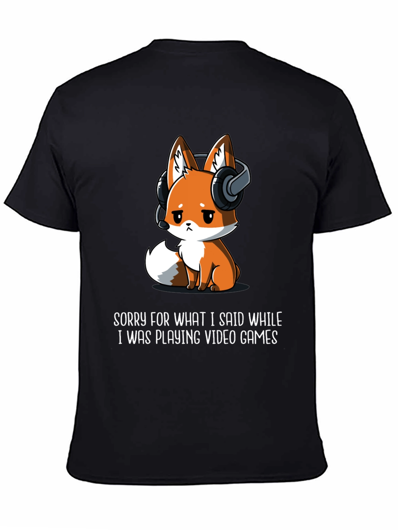 Gamer Fox Graphic Tee - Sorry for What I Said T-Shirt