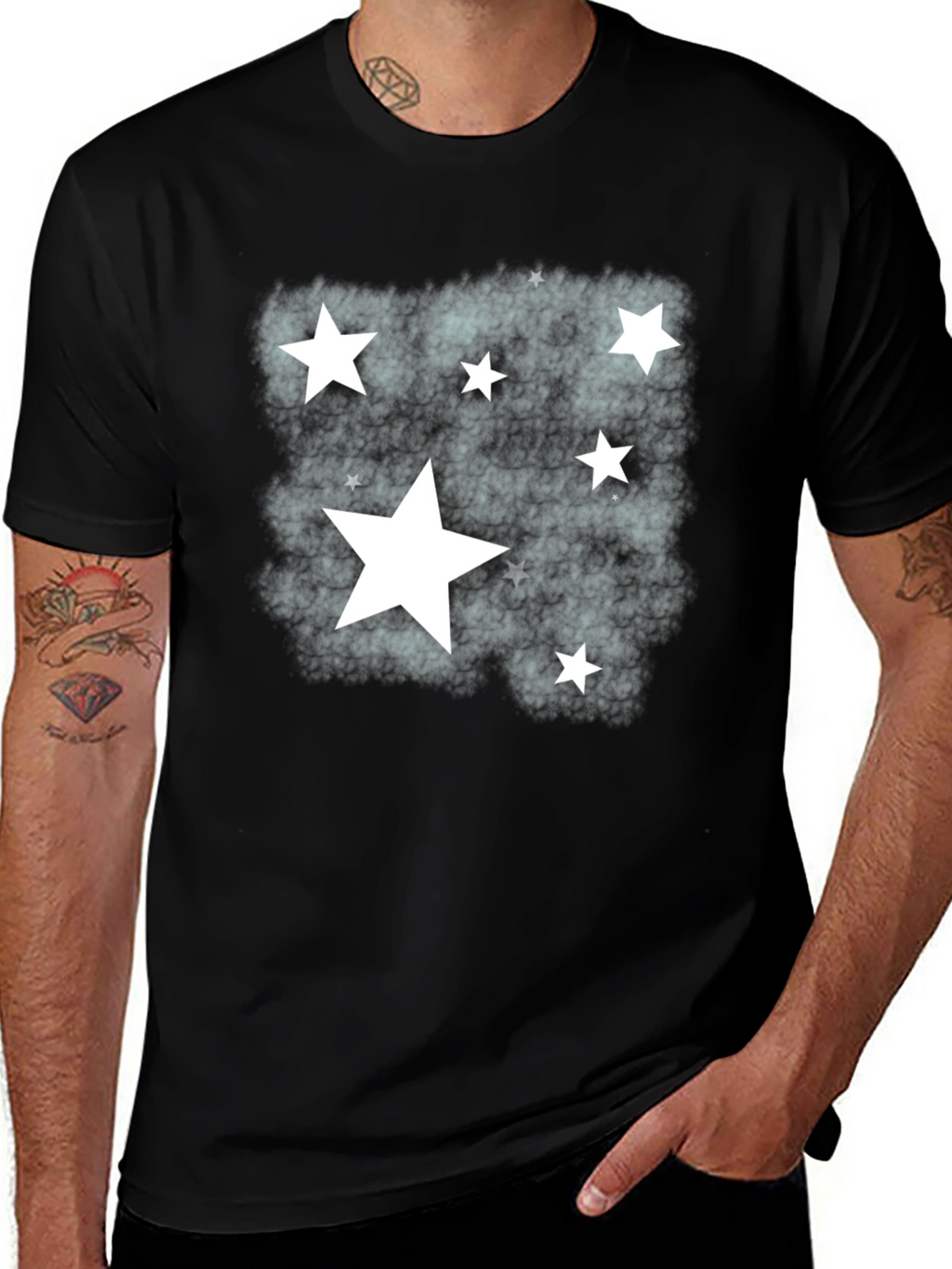 Starry Night Black T-Shirt - Celestial Style