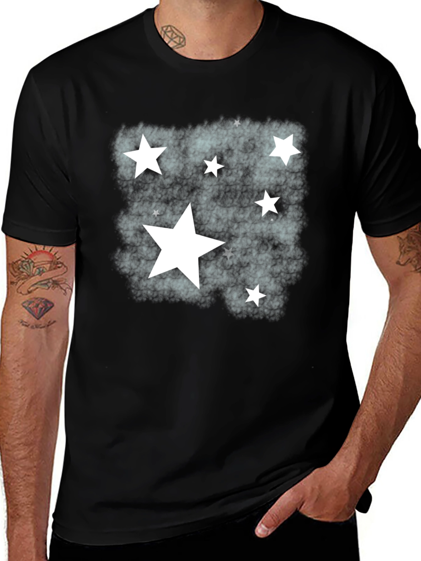 Starry Night Black T-Shirt - Celestial Style