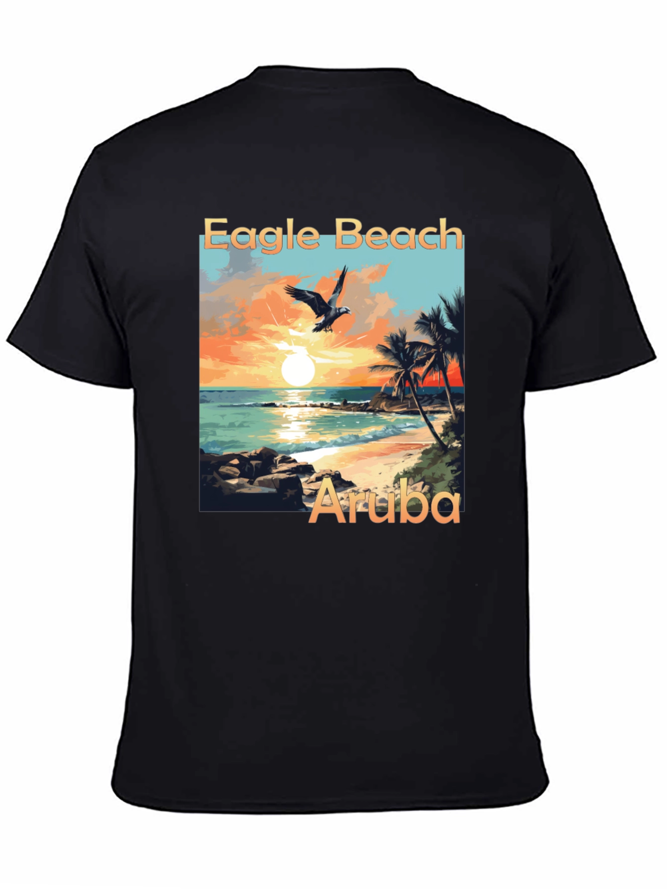 Eagle Beach Aruba Graphic Tee - Black T-Shirt
