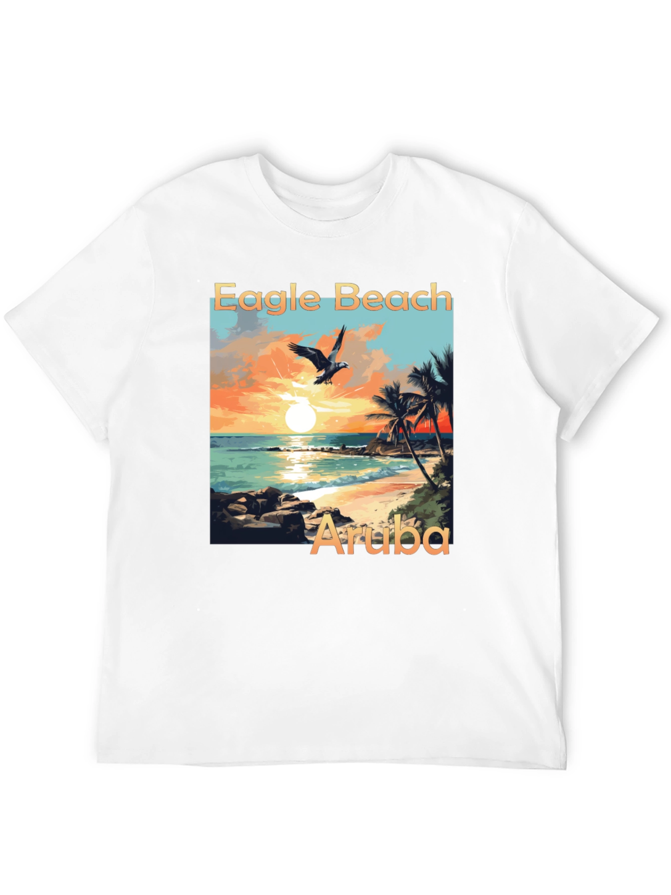 Eagle Beach Aruba Graphic Tee - Black T-Shirt