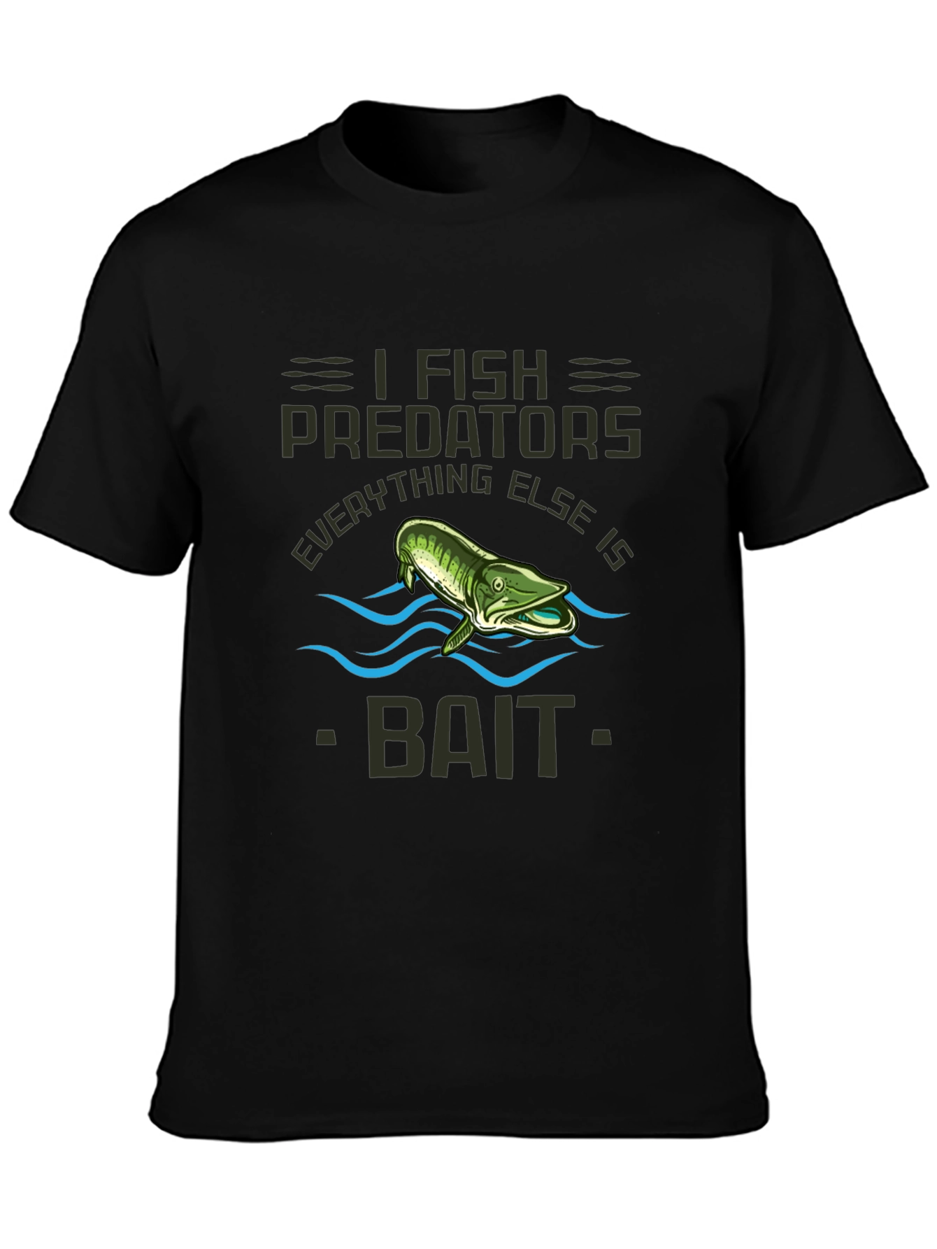 I Fish Predators Graphic Tee - Anglers Black T-Shirt