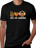 Peace Love Thanksgiving Graphic T-Shirt