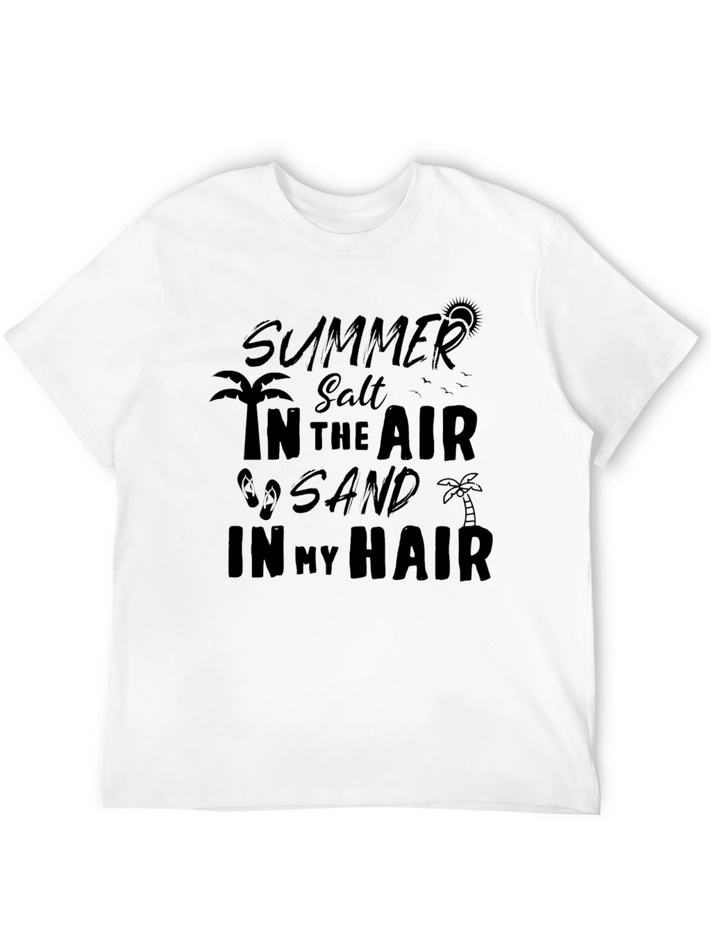 Summer Salt Sand Hair Graphic Tee - Black