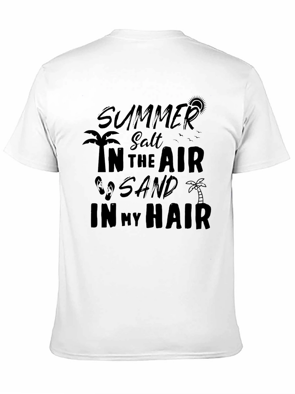 Summer Salt Sand Hair Graphic Tee - Black