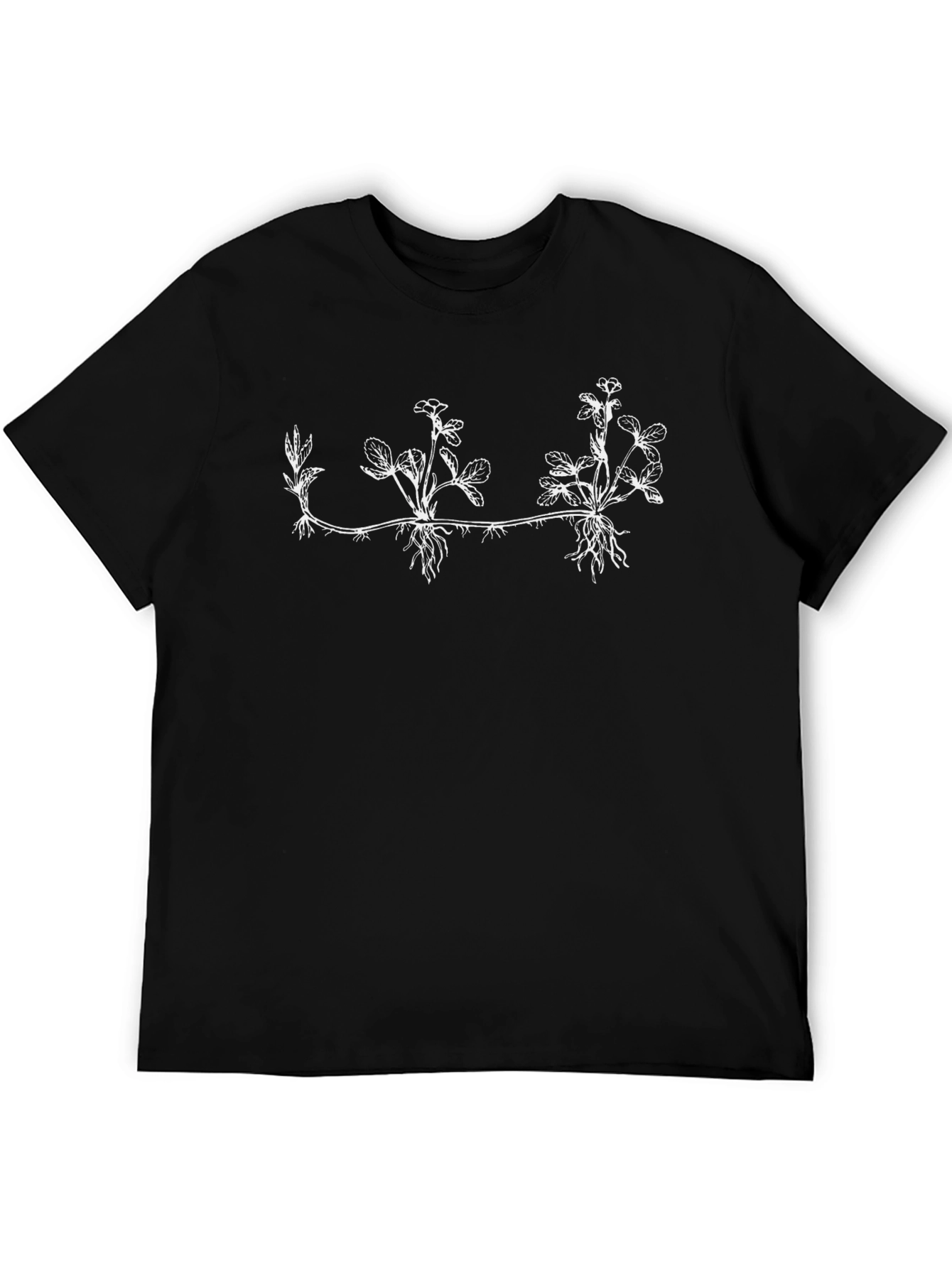 Botanical Graphic Tee - Black Cotton Blend