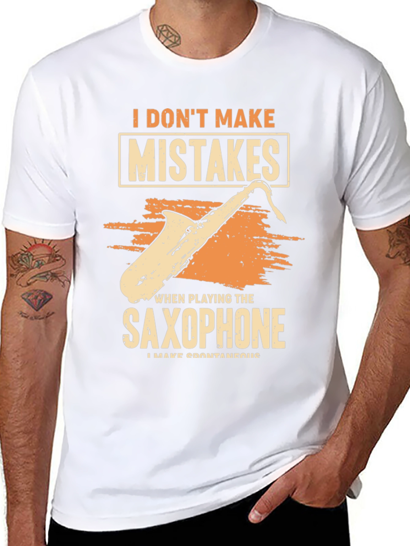 Funny Saxophone Player T-Shirt: I Dont Make Mistakes
