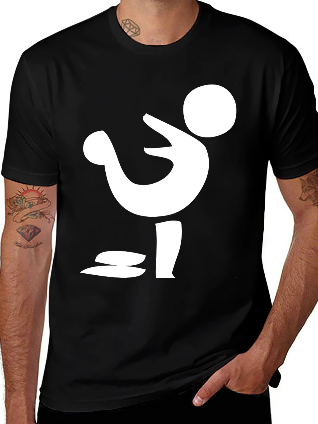 Abstract Figure Graphic Tee - Modern Minimalist Design