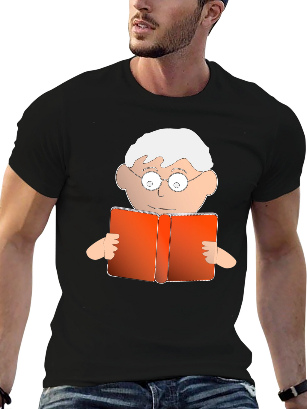 Cartoon Reader Graphic T-Shirt