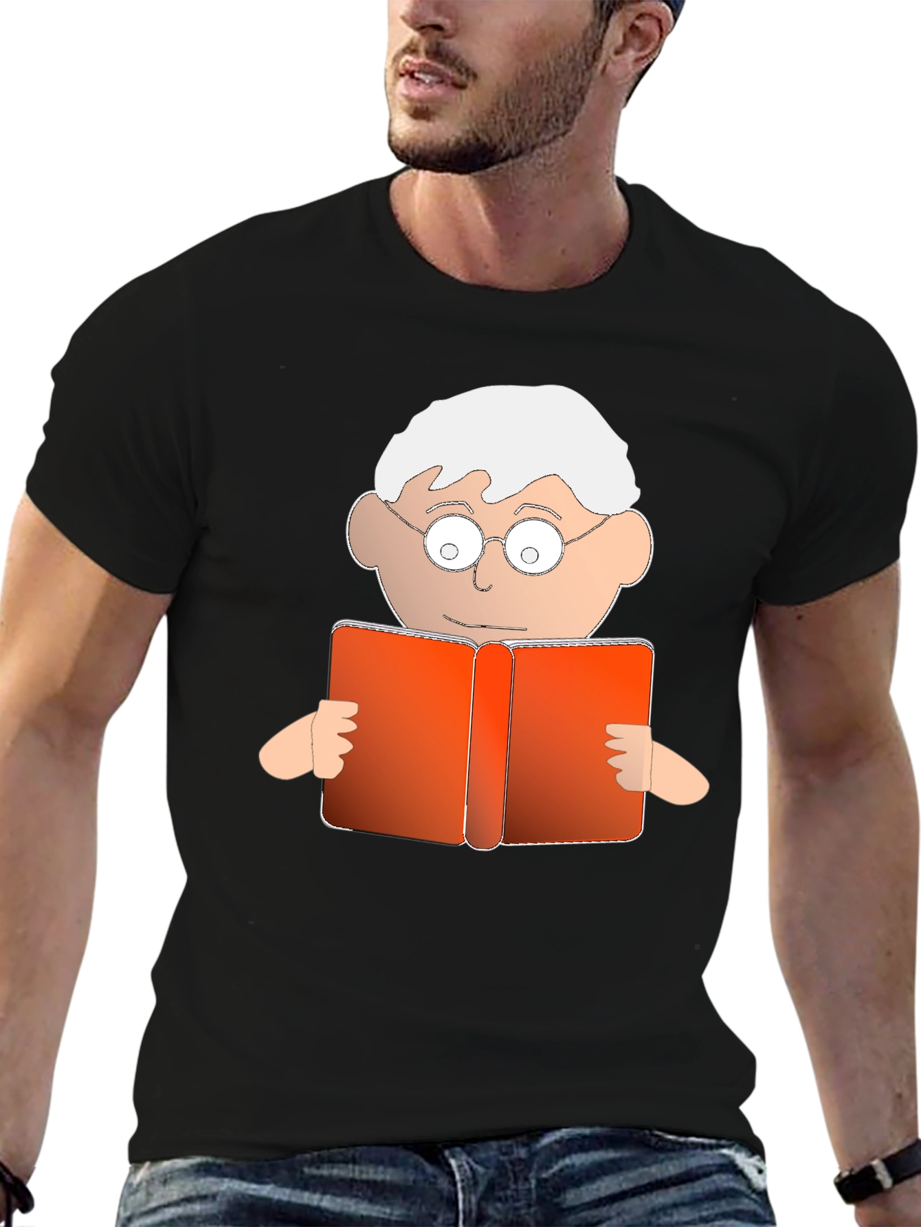 Cartoon Reader Graphic T-Shirt