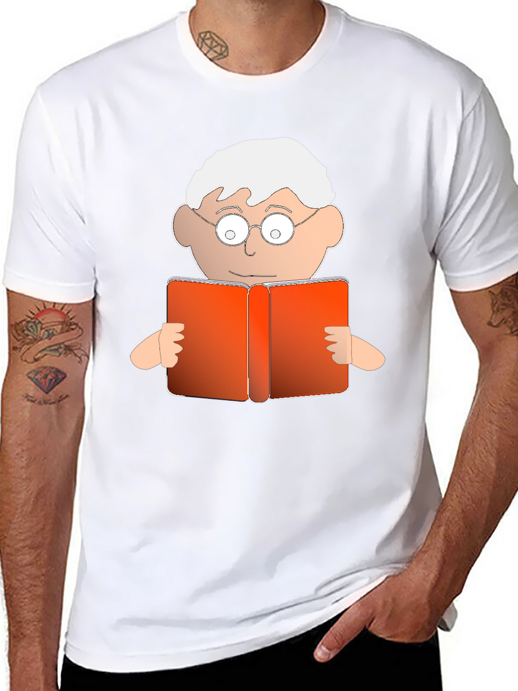 Cartoon Reader Graphic T-Shirt