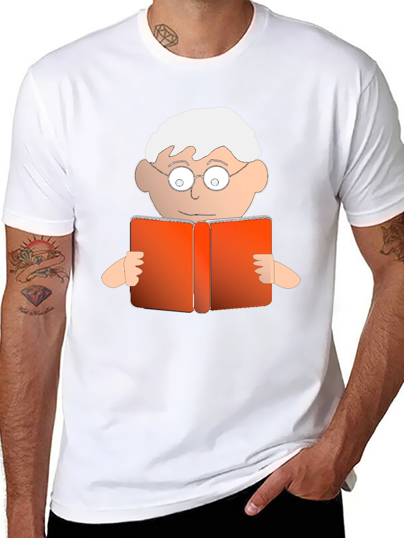 Cartoon Reader Graphic T-Shirt