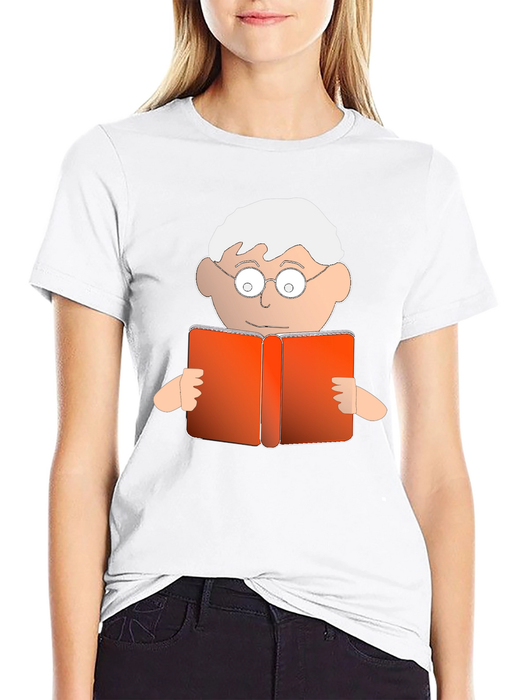 Cartoon Reader Graphic T-Shirt