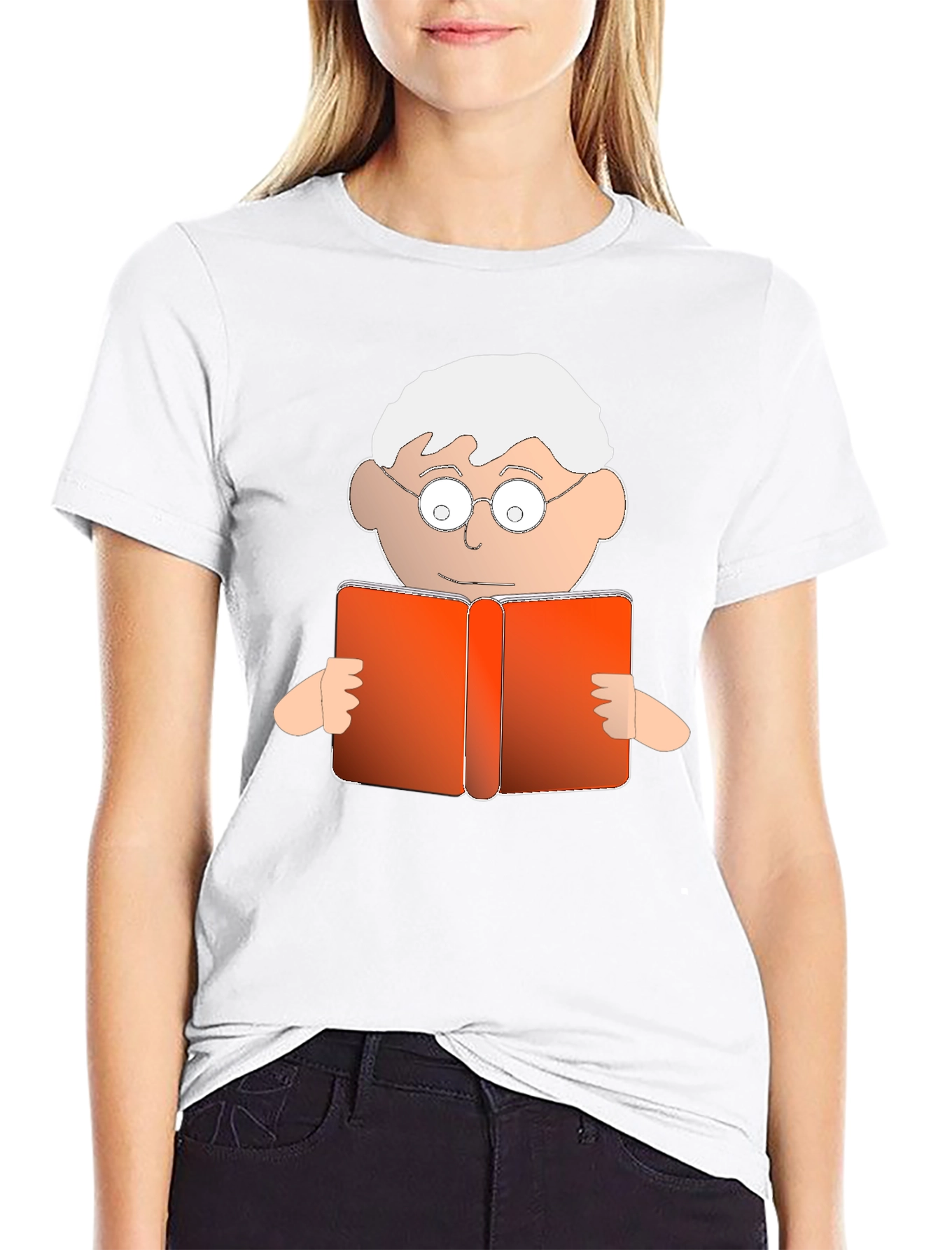 Cartoon Reader Graphic T-Shirt