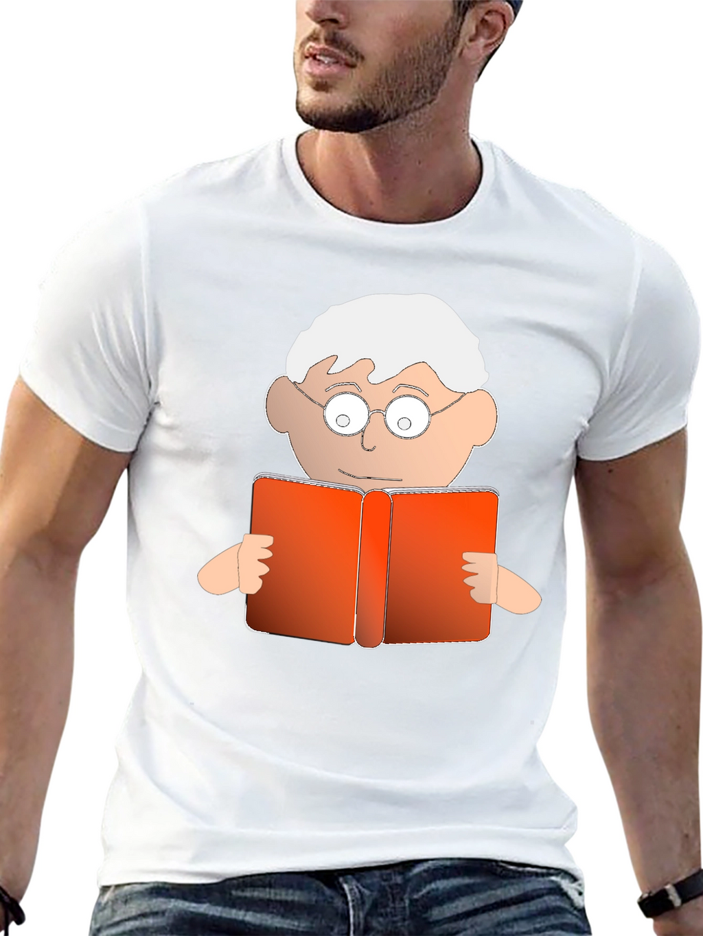Cartoon Reader Graphic T-Shirt