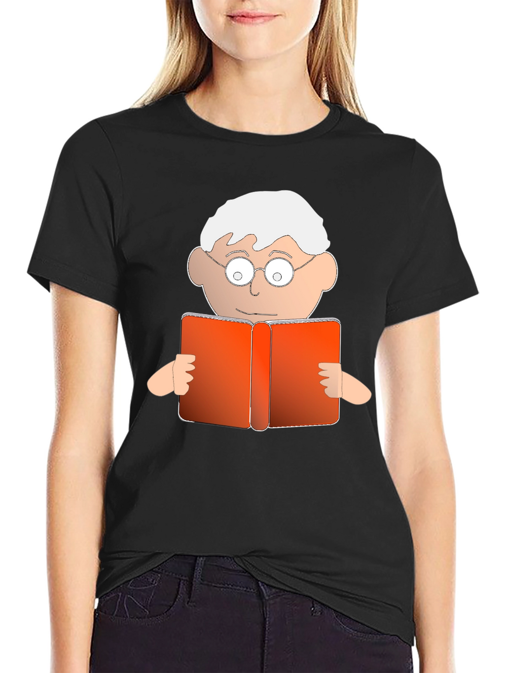 Cartoon Reader Graphic T-Shirt