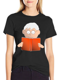 Cartoon Reader Graphic T-Shirt