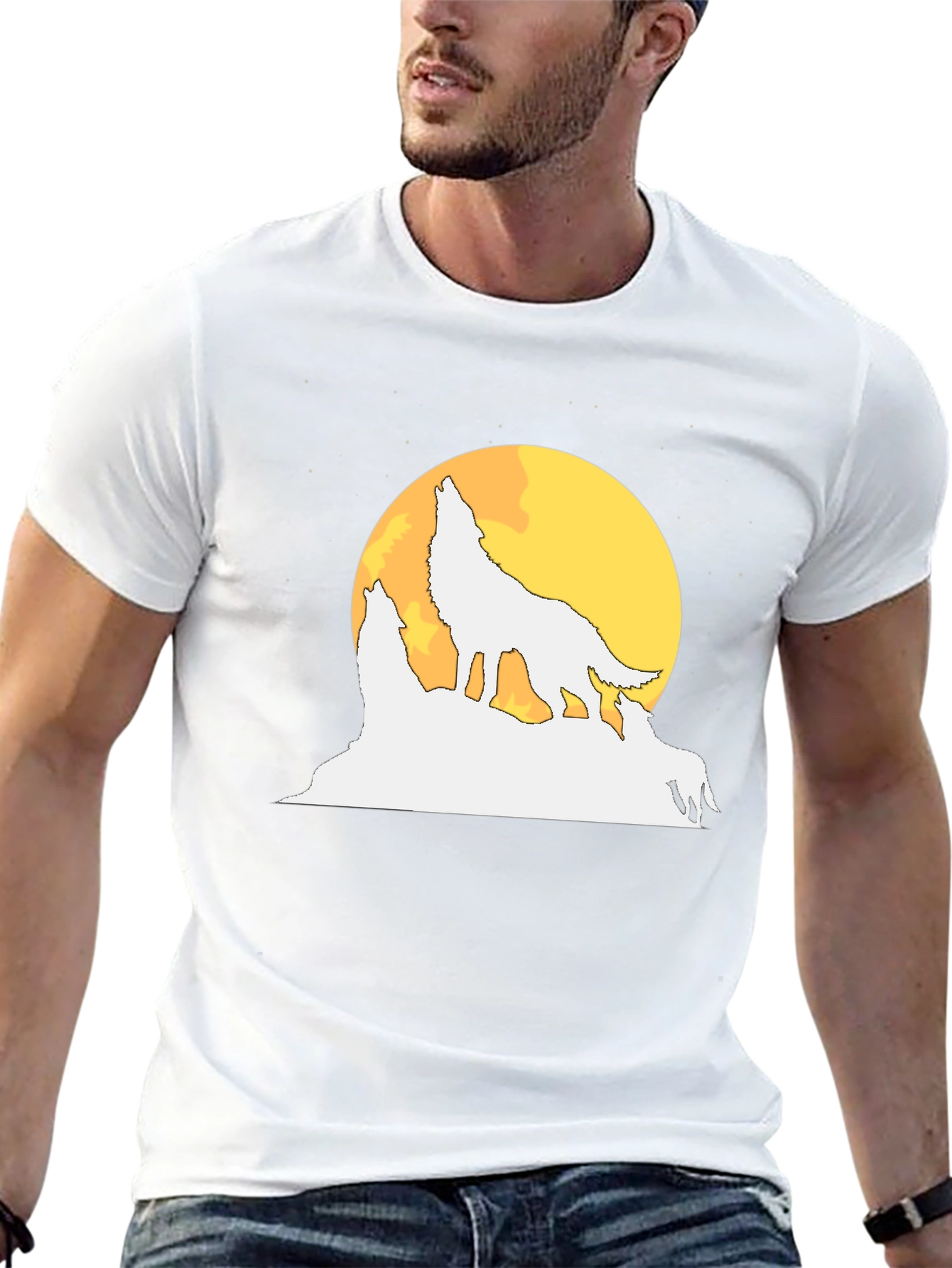 Wolf Pack Moon Graphic Tee - Black
