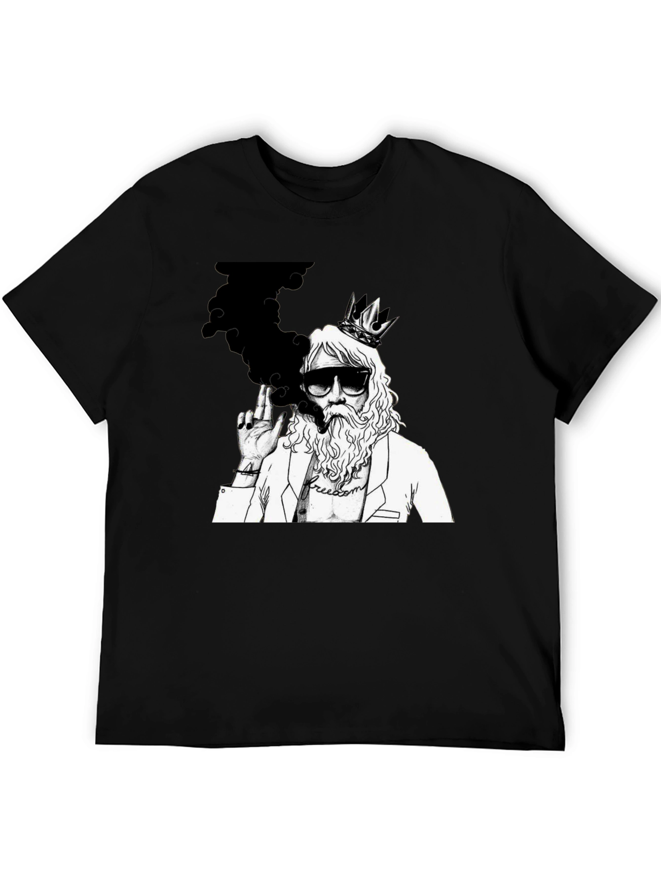 King Smoker Graphic Tee - Black Cotton Blend